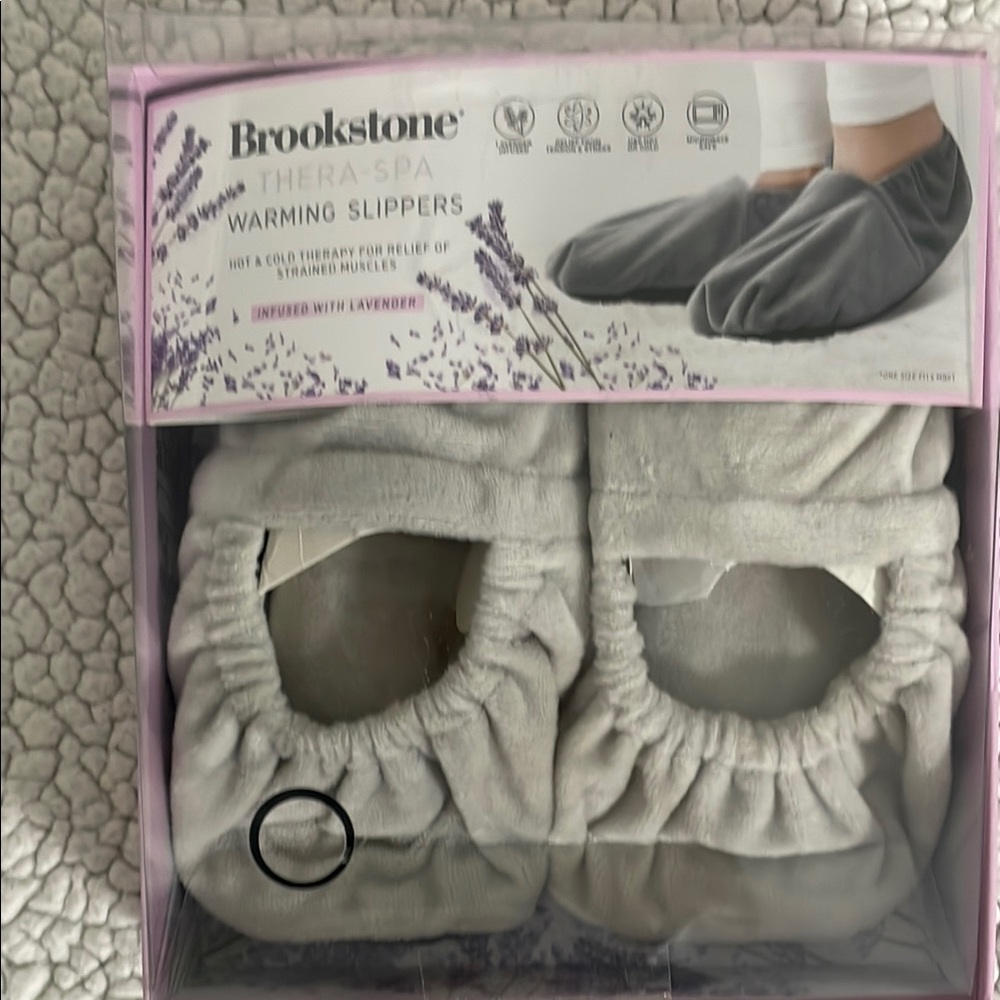 Brookstone Gray Warming Slippers